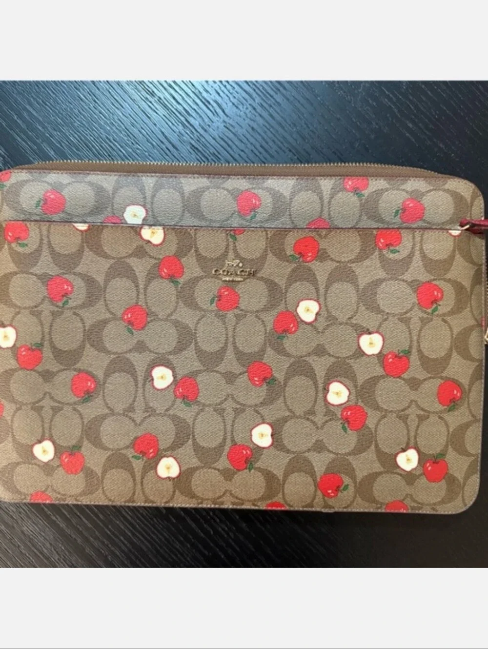 Coach Signature Canvas Apple Print Laptop Case